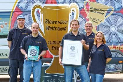 The blower door test world record team